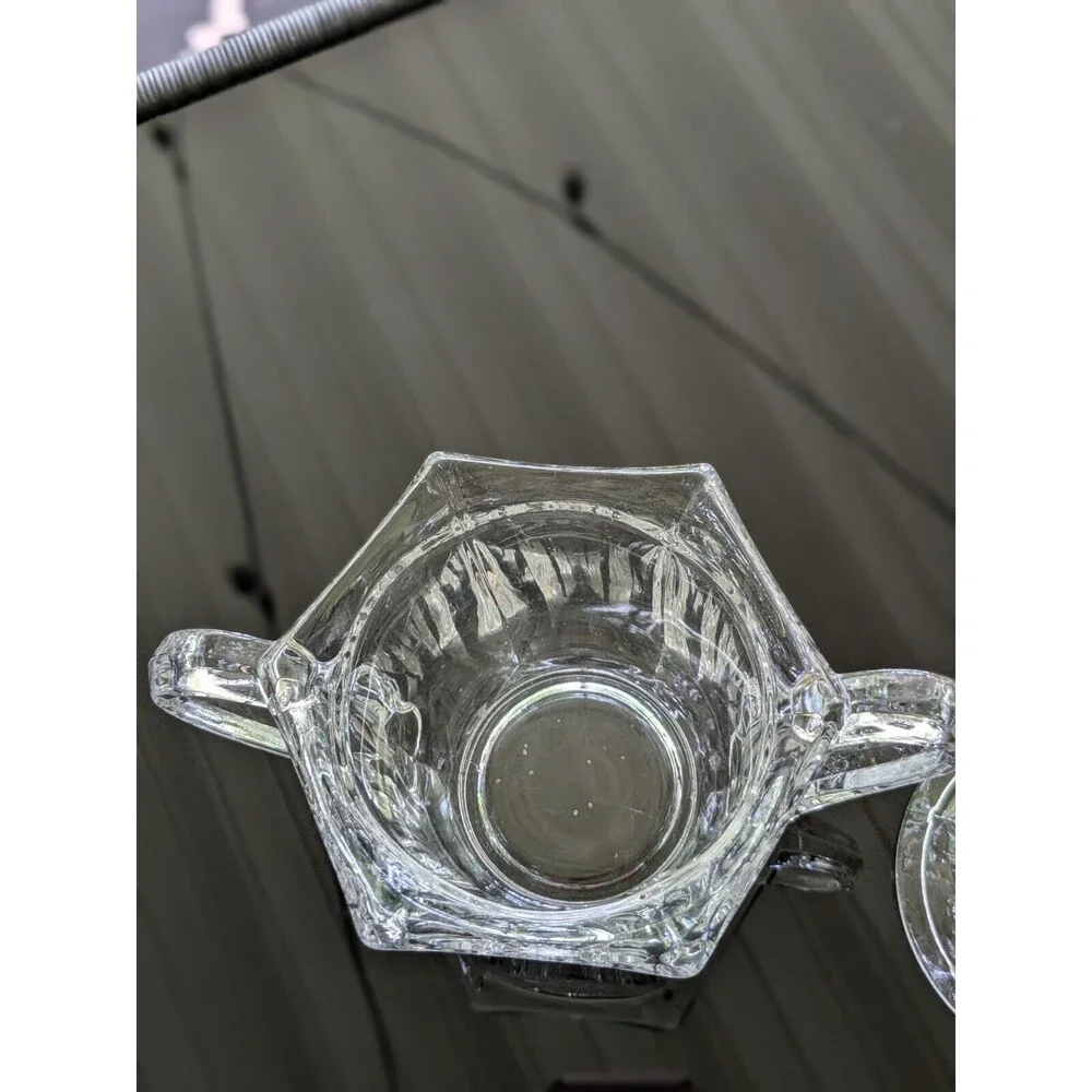 IMPERIAL GLASS-OHIO Old Williamsburg Glass Sugar Bowl Dish Clear Double Handles